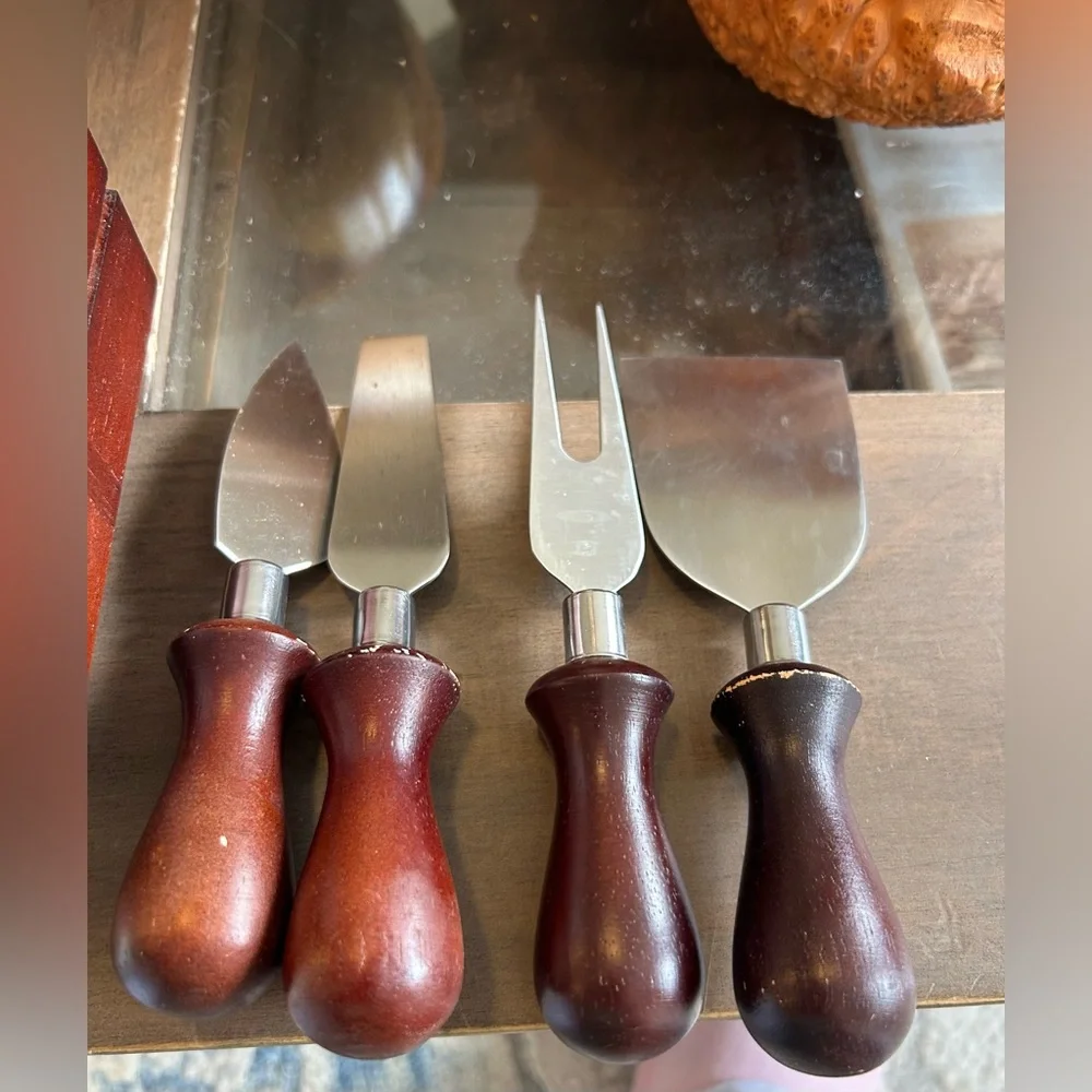 TRUDEAU Wooden 4 Cheese Knife Set